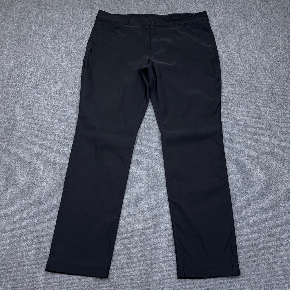 Eddie Bauer Rainier Tech Pant Women's 18 Black Straight Leg Stretch Hiking 38x30
